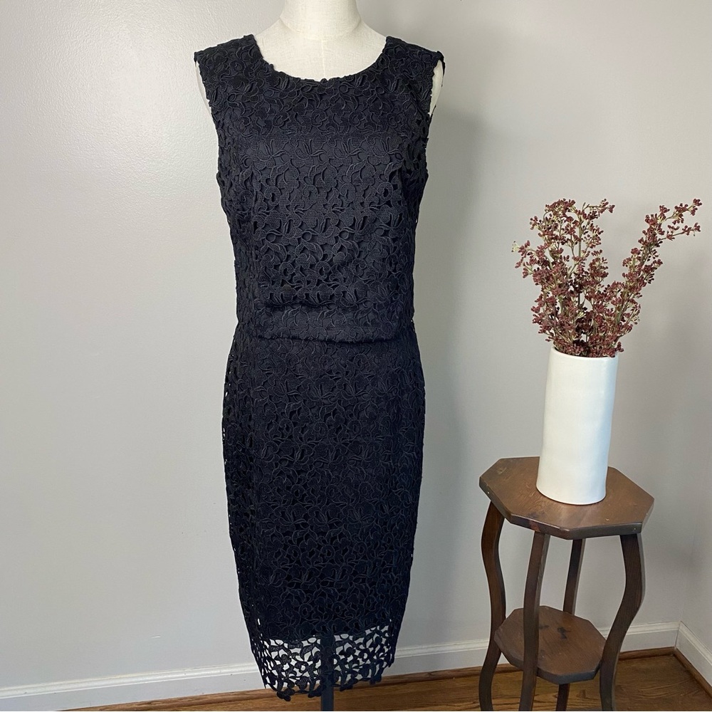 J. Crew Black Sleeveless Sheath Dress for Cocktail Events